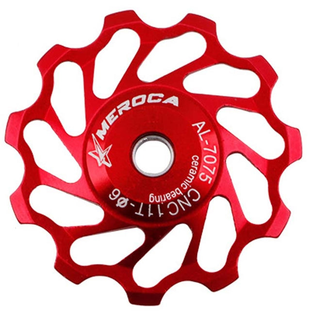 MEROCA Ceramic Bearing Mountain Bike Guide Wheel(13T Red)-garmade.com