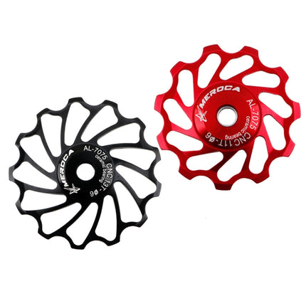 MEROCA Ceramic Bearing Mountain Bike Guide Wheel(13T Red)-garmade.com