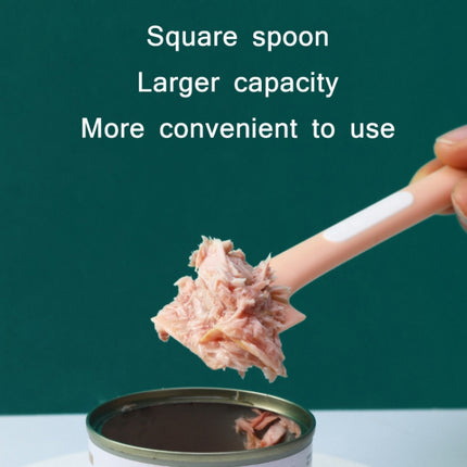 4 PCS Cat & Dog Wet Food Mixing Canned Long Handle Spoon(Grey)-garmade.com