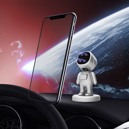 TOPFREE Astronaut Car Bracket Magnetic Adhesive Paste Navigation Car Phone Bracket(White)-garmade.com