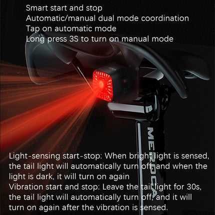 MEROCA XC02 Smart Light-Sensitive Brake Induction Taillight(Cushion Mounting)-garmade.com