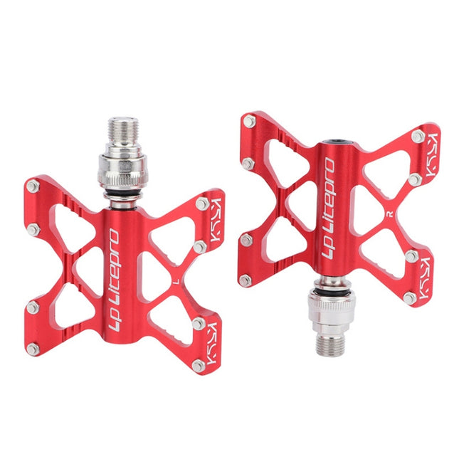 LP LitePro K5 Folding Bkie Aluminum Alloy Bearin Pedals(Red )-garmade.com