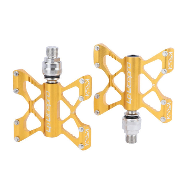 LP LitePro K5 Folding Bkie Aluminum Alloy Bearin Pedals(Golden)-garmade.com