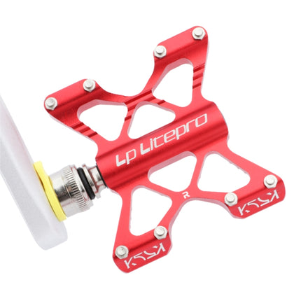 LP LitePro K5 Folding Bkie Aluminum Alloy Bearin Pedals(Red )-garmade.com