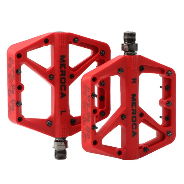 MEROCA Mountain Bike Nylon Pedal(Red)-garmade.com