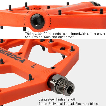 MEROCA Mountain Bike Nylon Pedal(Orange)-garmade.com