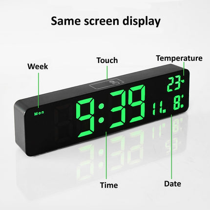6625D LED Digital Alarm Clock Luminous Desktop Timer Temperature Display Alarm Clock( Black Shell White Light)-garmade.com