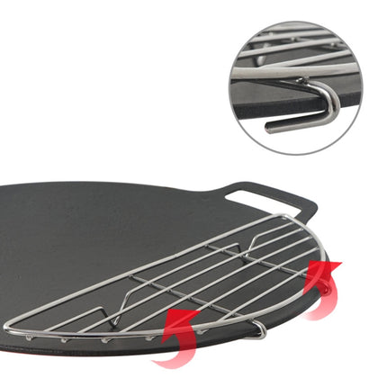 304 Stainless Steel Camping BBQ Frying Pan Steaming Rack, Size: 26x8.5cm-garmade.com