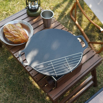 304 Stainless Steel Camping BBQ Frying Pan Steaming Rack, Size: 26x8.5cm-garmade.com