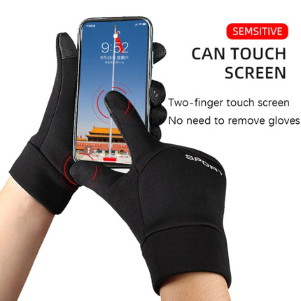 Outdoor Sports Velvet Anti-Slip Glove, Size: M(Black)-garmade.com