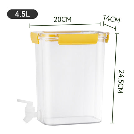 4.5L Home Kitchen Refrigerator Cold Kettle With Faucet(Yellow)-garmade.com