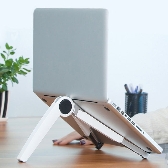 UP-1S Foldable Laptop Stand Mobile Phone Tablet Desktop Stand(White)-garmade.com