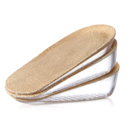 2 Pairs GEL Increasing High Insole Fleece Invisible Increased Pad, Size: S Code 1cm(Apricot)-garmade.com