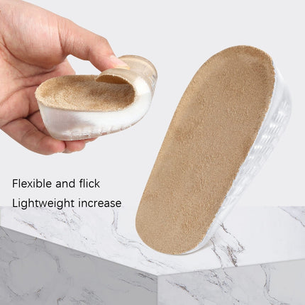 2 Pairs GEL Increasing High Insole Fleece Invisible Increased Pad, Size: S Code 1cm(Apricot)-garmade.com