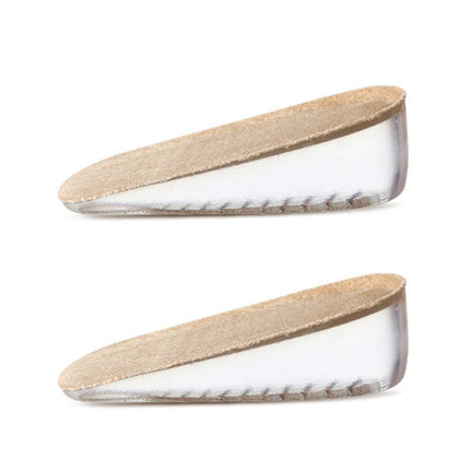 2 Pairs GEL Increasing High Insole Fleece Invisible Increased Pad, Size: S Code 3cm(Apricot)-garmade.com