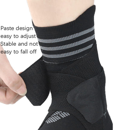 Nylon Sports Compression Striped Bandage Ankle Support, Specification: S(Gray Stripes)-garmade.com