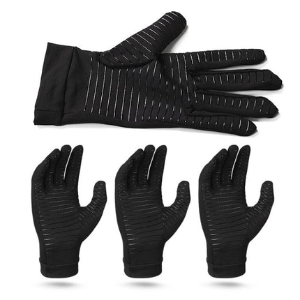 Copper Fiber Pressure Sports Fitness Anti-Slip Gloves, Size: L-garmade.com