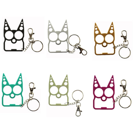 2 PCS 6 In 1 Multifunctional Keychain Zinc Alloy Bottle Opener(Pink)-garmade.com