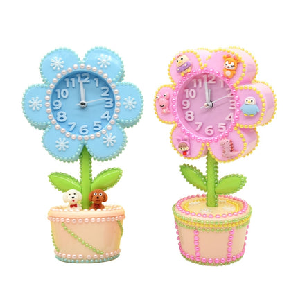 DIY Flower Clock Toy(Pink)-garmade.com