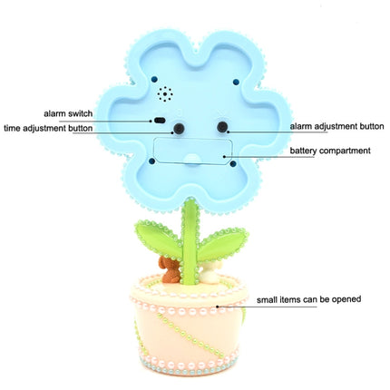DIY Flower Clock Toy(Blue)-garmade.com