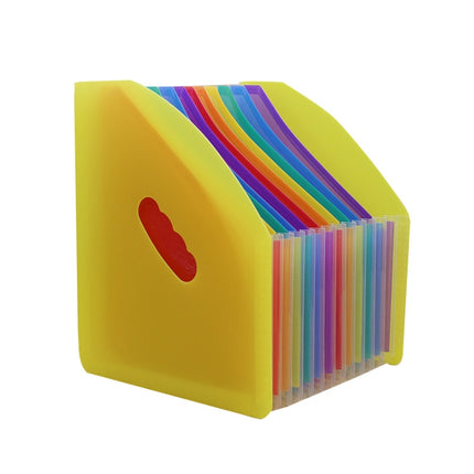 Standing Organ Clip Student Test Paper Storage Clip(Yellow Surface (Colorful Inner Page))-garmade.com