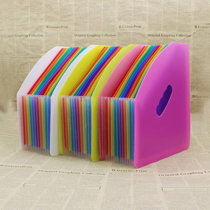 Standing Organ Clip Student Test Paper Storage Clip(Black Surface (Rainbow Inner Page))-garmade.com