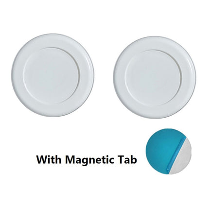 2 Sets Round Magnetic Absorption Hook with Magnet(White)-garmade.com