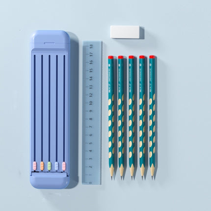 4 in 1 Pencil Eraser Ruler Stationery Box(Athens Blue)-garmade.com