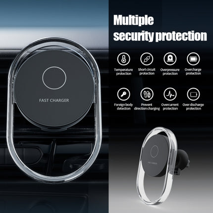F9199 15W Magnetic Car Wireless Charger Phone Bracket(Black)-garmade.com