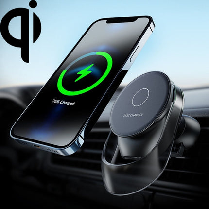 F9189 15W MagSafe Magnetic Car Lighting Wireless Charger(Black)-garmade.com