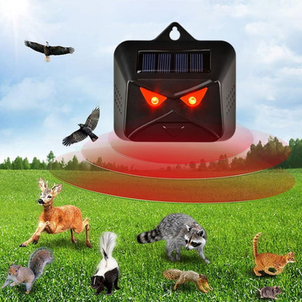 209A Solar High Frequency Flash Nocturnal Animal Repeller(Black Owl)-garmade.com