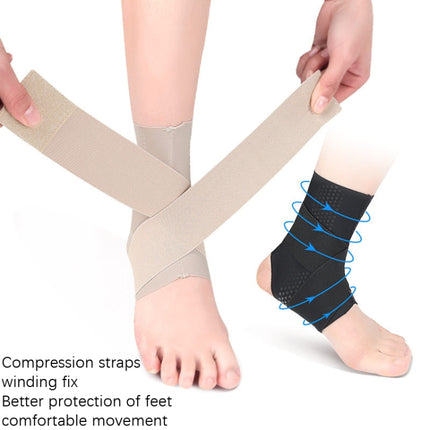 Thin Anti-Slip Dispensing Sports Compression Bandage Ankle Brace, Specification: M(Black)-garmade.com