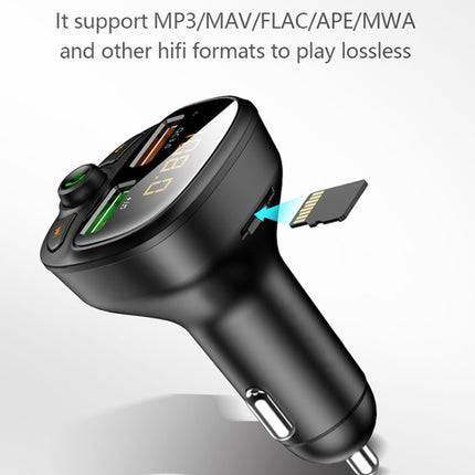 HY-87 Car Bluetooth MP3 Dual USB Car Charger, Style: Regular Version-garmade.com