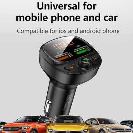 HY-87 Car Bluetooth MP3 Dual USB Car Charger, Style: Fast Charge Version-garmade.com