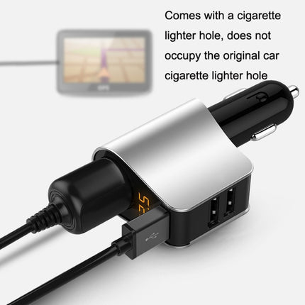 HY10 3 In 1 Cigarette Lighter Conversion Plug Car Charger(Silver)-garmade.com