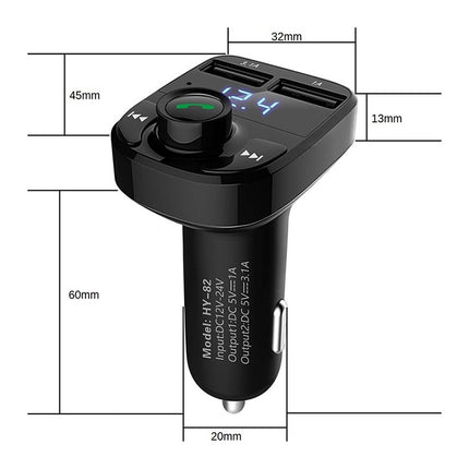 HY82 Car MP3 Bluetooth Receiver Dual USB Car Charger, Specification: Regular Version-garmade.com