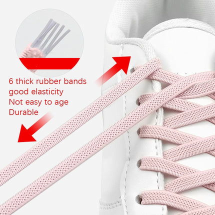 4 Sets SLK28 Metal Magnetic Buckle Elastic Free Tied Laces, Style: Silver Magnetic Buckle+White Shoelaces-garmade.com