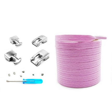 3 Sets SLK16 Metal Hook Lazy People Free-Tied Elastic Lace(Pink)-garmade.com