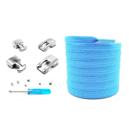 3 Sets SLK16 Metal Hook Lazy People Free-Tied Elastic Lace(Light Blue)-garmade.com