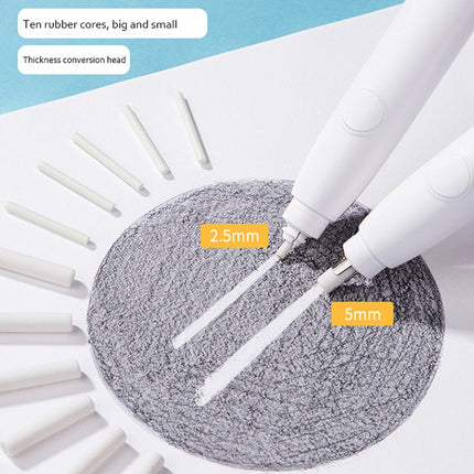 Deli 71107 Electric Eraser Art Can Replace The Core Rubber Core(White Shell)-garmade.com