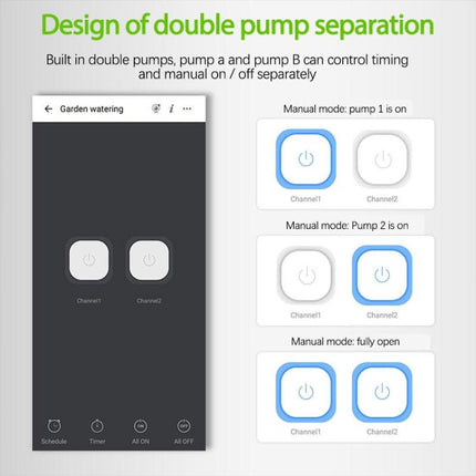 WD-01ADE WIFI Gardening Drip Irrigation Controller, Specification: Double Pump 15 Pots(UK Plug)-garmade.com