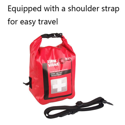LUCKSTONE 5L Outdoor Adventure First Aid Waterproof Shoulder Bag(Red)-garmade.com