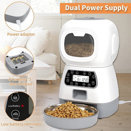 Button Style 3.5L Elf Pet Feeder Automatic Feeder(With UK Power Supply)-garmade.com