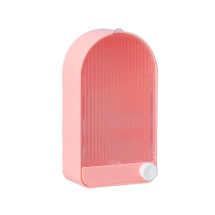 2 PCS Home Bathroom Wall Mounted Drain Soap Dish With Lid(Pink White)-garmade.com