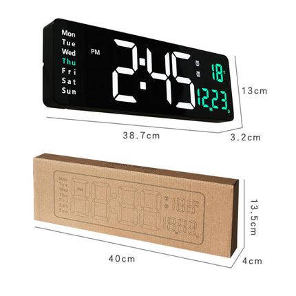 6626 Living Room Wall-Mounted Large Screen Display LED Digital Clock, Color: Orange Temperature-garmade.com