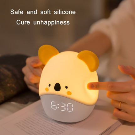 Cartoon Animal LED Smart Alarm Clock Bedside Mini Sleeping Lamp(Kaura Bear)-garmade.com