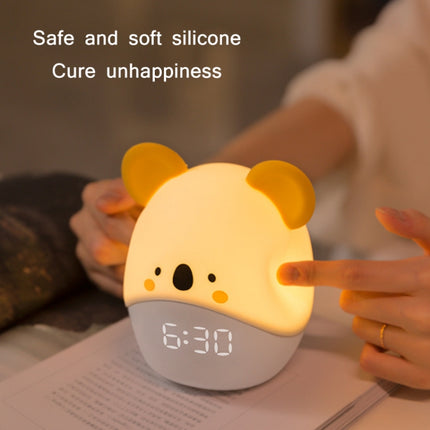 Cartoon Animal LED Smart Alarm Clock Bedside Mini Sleeping Lamp(Son Rabbit)-garmade.com