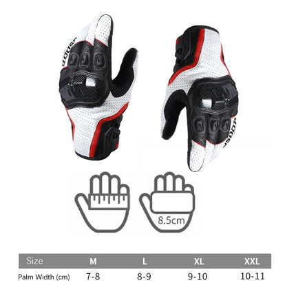 BSDDP RHA0119 Motorcycle Breathable Sheepskin Glove, Size: M(White)-garmade.com