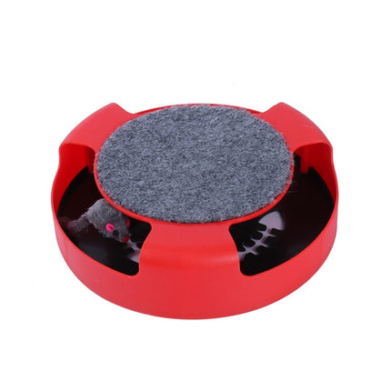 C-034 Spinning Cat Turntable Puzzle Play Board(Red)-garmade.com