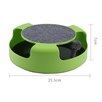 C-034 Spinning Cat Turntable Puzzle Play Board(Green)-garmade.com